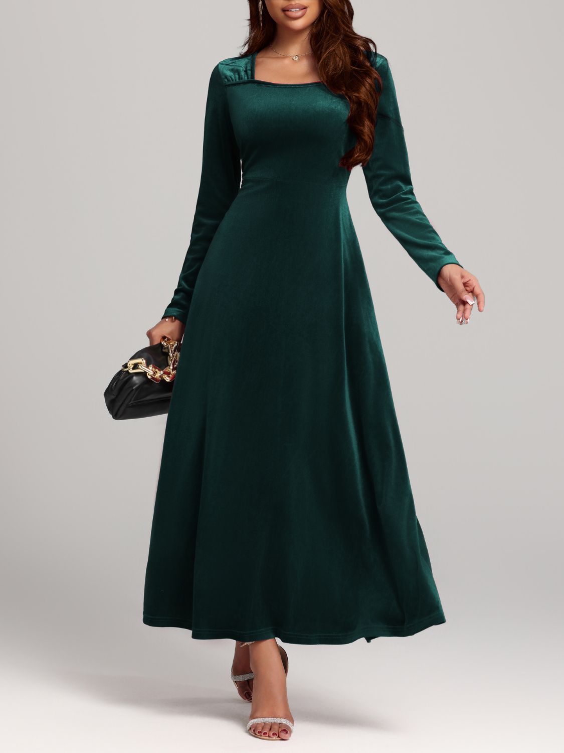 Velvet Square Neck Dress