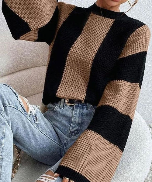 Color Block Bell Sweater