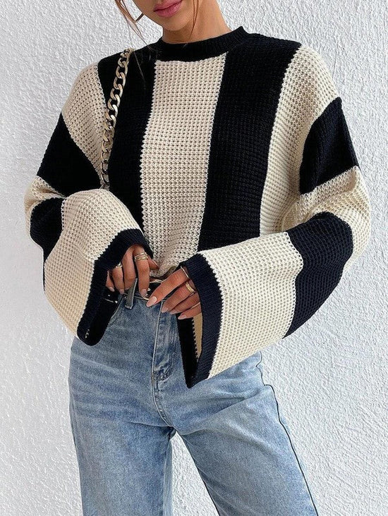 Color Block Bell Sweater