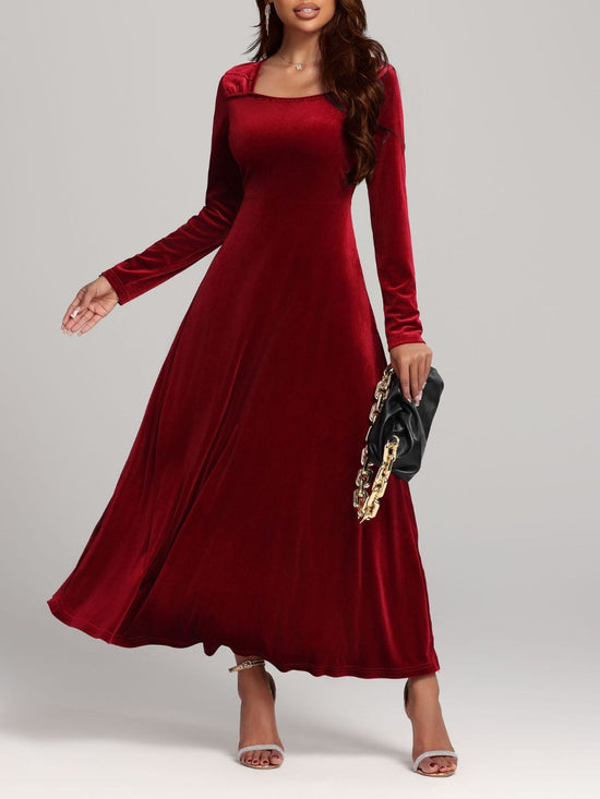 Velvet Square Neck Dress