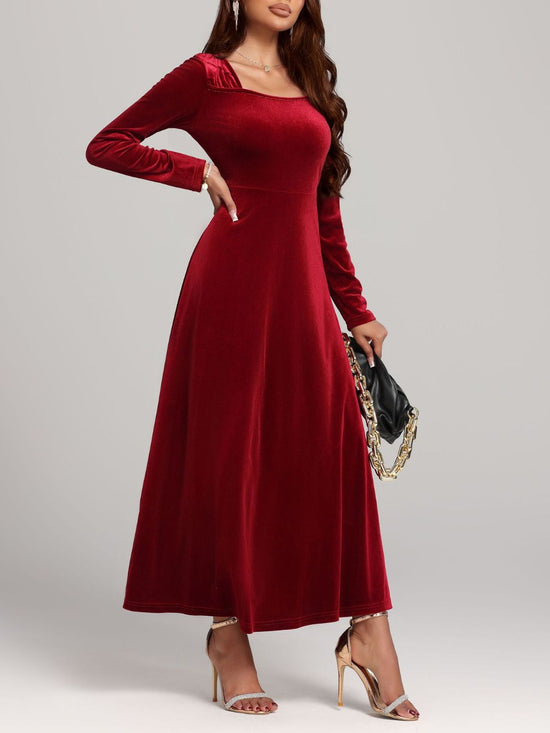 Velvet Square Neck Dress