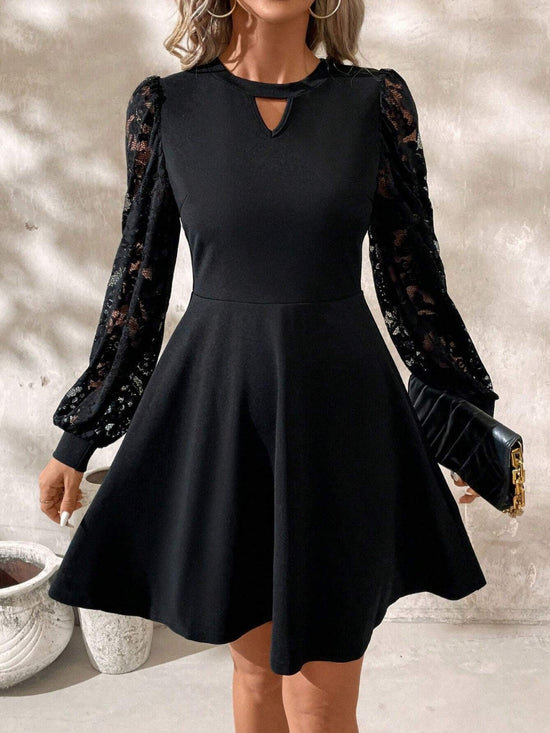 Lace Cutout Mini Dress