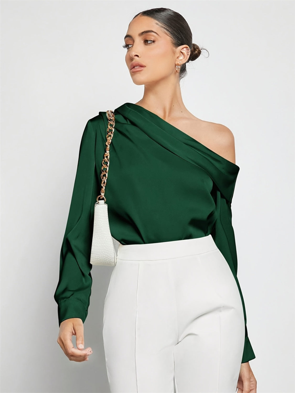 Ruched One-Shoulder Top