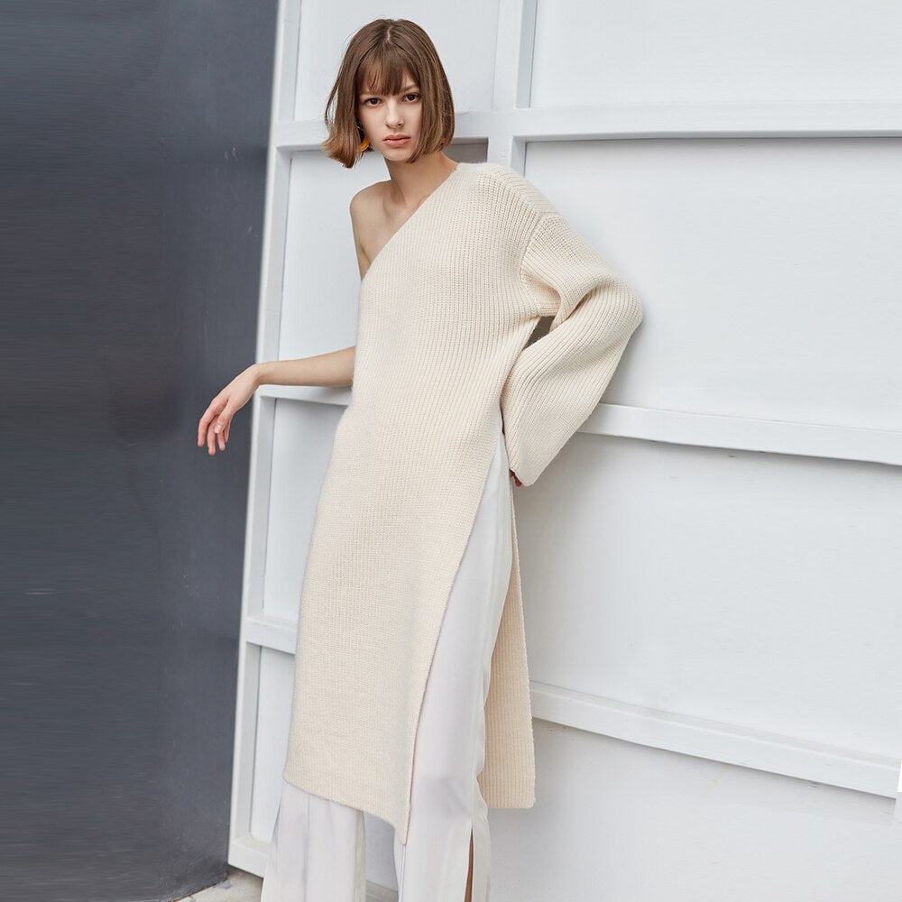 Asymmetrical Knitted Pullover