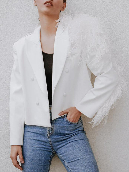 Ostrich Feather Blazer