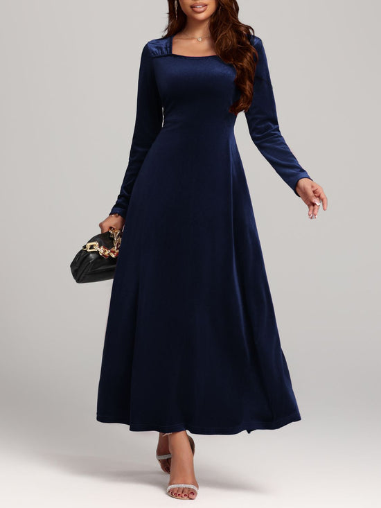 Velvet Square Neck Dress