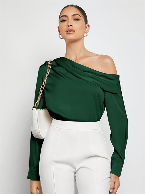 Ruched One-Shoulder Top